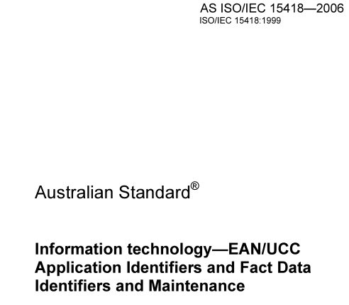 AS ISO IEC 15418:2006 pdf download