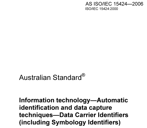 AS ISO IEC 15424:2006 pdf download