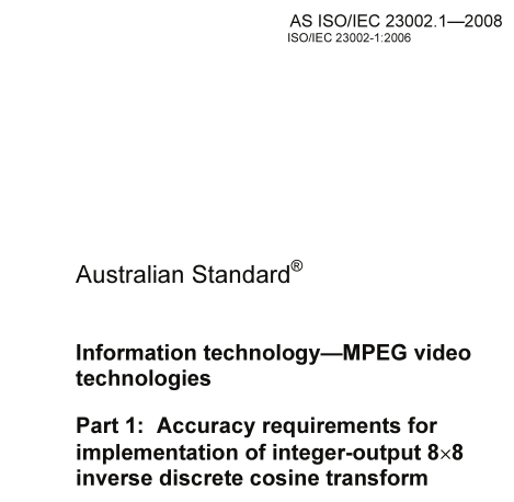 AS ISO IEC 23002.1:2008 pdf download